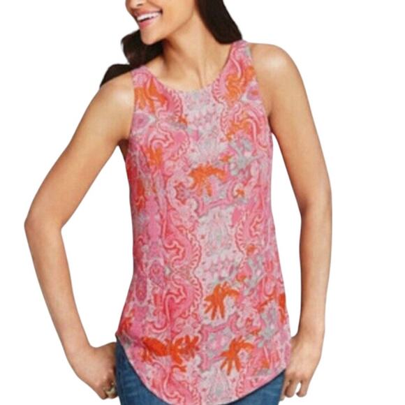 CAbi Style #127 Printed Jubilee Top Pink & Red Floral Blouse Top - Size XS - Picture 4 of 7